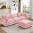 Modular Sectional Sofa, 102 Inch L Shaped Couch Set For Living Room, 3-Seater Comfy Cloud Couches With Movable Ottoman, DIY Combination, Chenille-1737665505