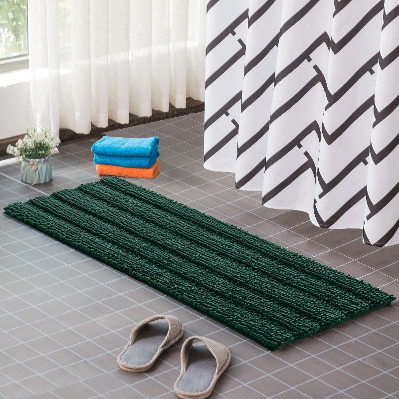 Tapis pour salle de bain Chenault, L 18 po x L 48 po, Vert