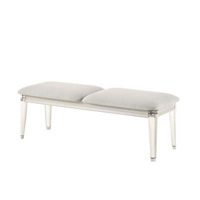 Versatile Gray And White Bench - No Storage Option 220Lbs Load Capacity Space