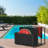 Outsunny Wicker Patio Pool Float Storage Basket, PE Rattan Outdoor Pool Caddy with Rolling Wheels for Floaties, Noodles, Life Vests, Beach Balls, Toys, Mixed Brown-57441330