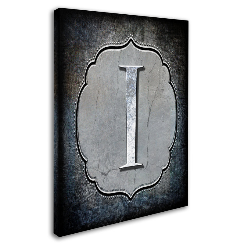 « letter i », art textuel sur toile tendue, H 47 po x l 35 po x P 2 po