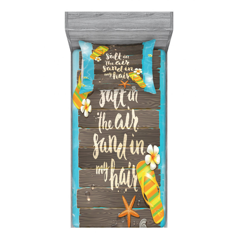 Ensemble de draps Beach Saying, Ensemble de draps pour lit simple TG avec drap-hou