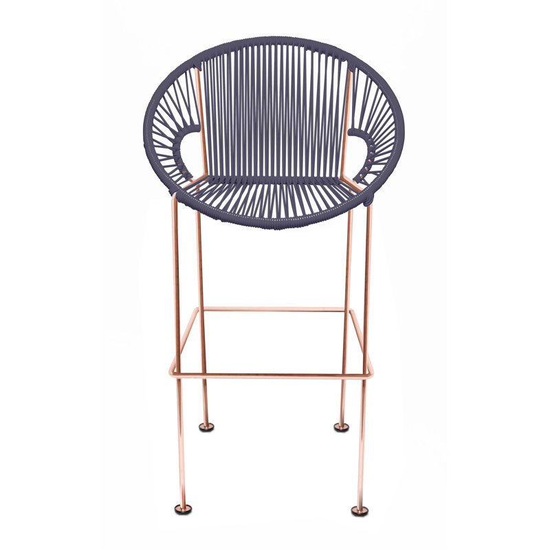Tabouret à hauteur de comptoir fabriqué à la main Puerto, Cuivre, Gris