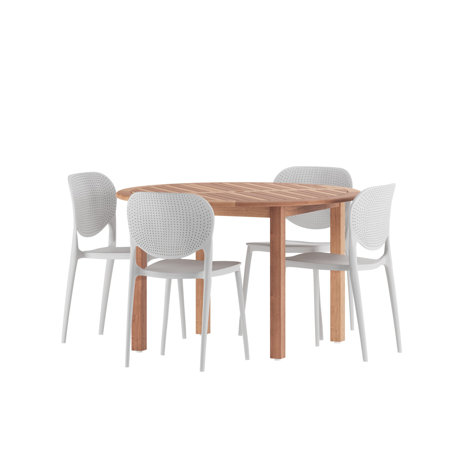 Anautica 47'' Round 4 - Person Outdoor Dining Set