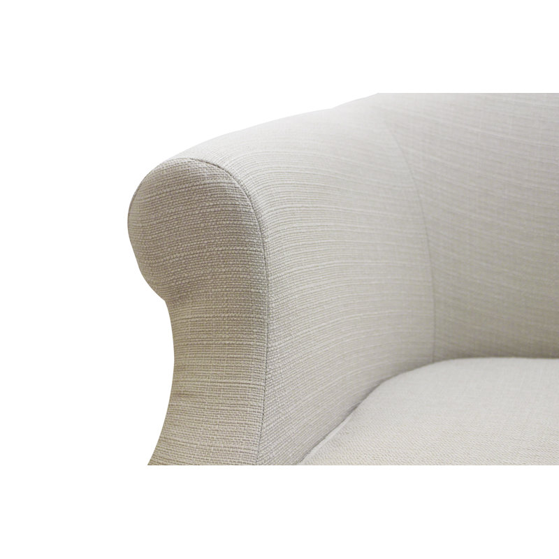 Fauteuil demi-tonneau en polyester Adea, Mélange de polyester blanc