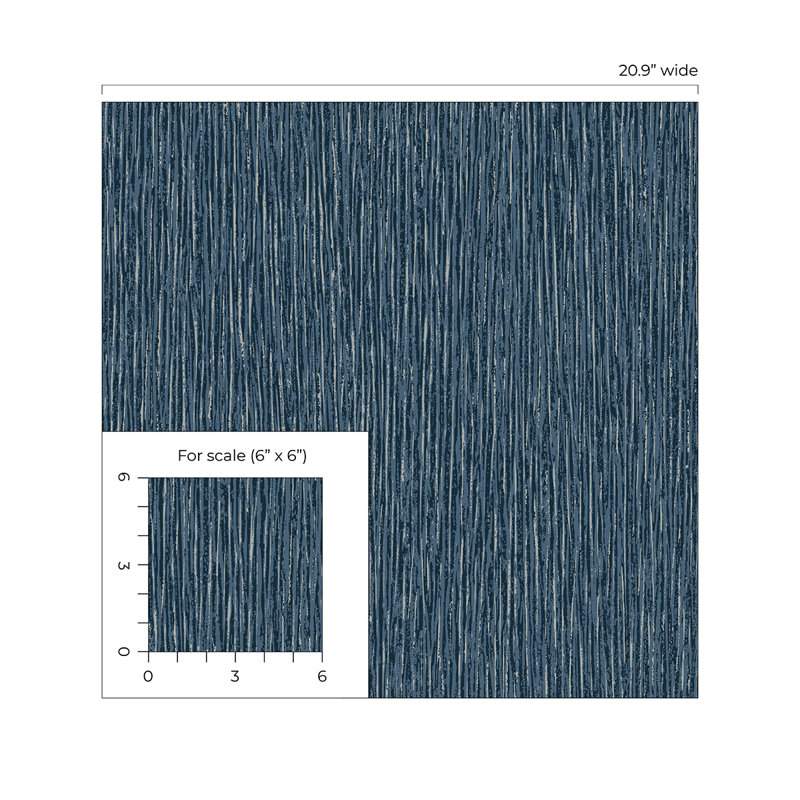 Rouleau de papier peint L 33 pi x l 20,9 po Onyx Azeria Etten Studios, Bleu métallique métallique