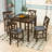 Jerimie 5 - Piece Dining Set, Square Counter Height Wood Table and 4 Upholstered Chairs-852849980-852849981