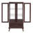  52" Lighted Curio Cabinet with Drawer, Vintage Glass Curio Showcase with 3-Tier Adjustable Shelves & Mirrored Back Panel, Light Blub Included, Wooden China Cabinet with Tempered Glass Doors for Living Room, Bedroom, Dining Room-577153525