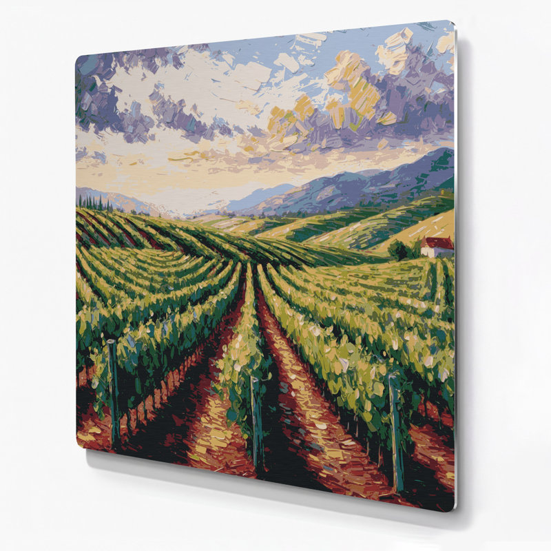 Cities Napa Valley CA Beige Metal Wall Art, 16" H x 16" W