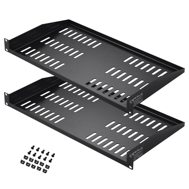 2 PCS 1U Étagère de support 10 po / 254 mm