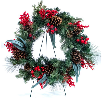 Faux Lighted 26'' Wreath