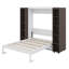 Grande armoire escamotable pliable avec lit escamotable et bibliothèque, lit escamotable en bois avec tablettes de rangement pour adultes-121038390