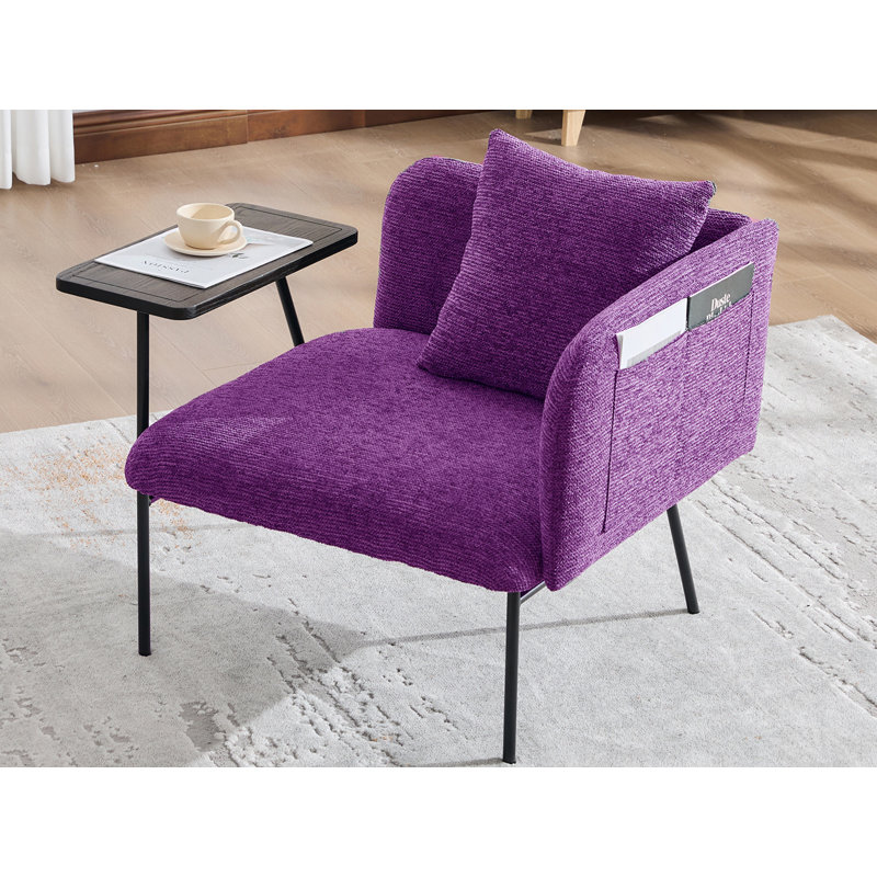 Chaise de loisir rembourrée avec tablette, Mauve