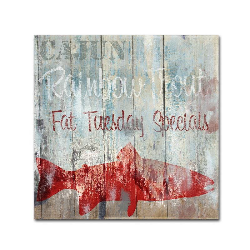 Colorful Cajun Rainbow Trout Framed Canvas Art