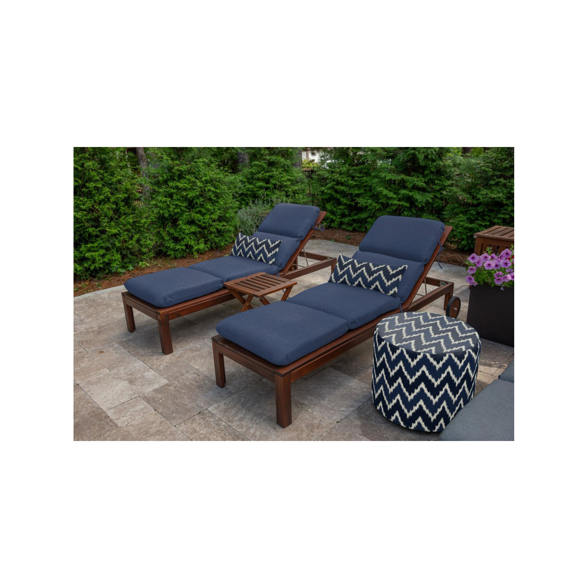 Marlowe Sunbrella® 1-Piece Outdoor Chaise Cushion, Canvas Navy Sunbrella® Canvas