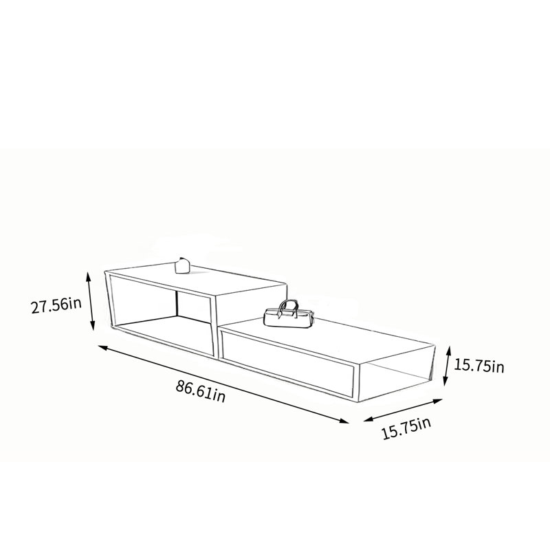 Plateforme de présentation des idées de produits, H 27,56 po x l 86,61 po x P 15,75 po