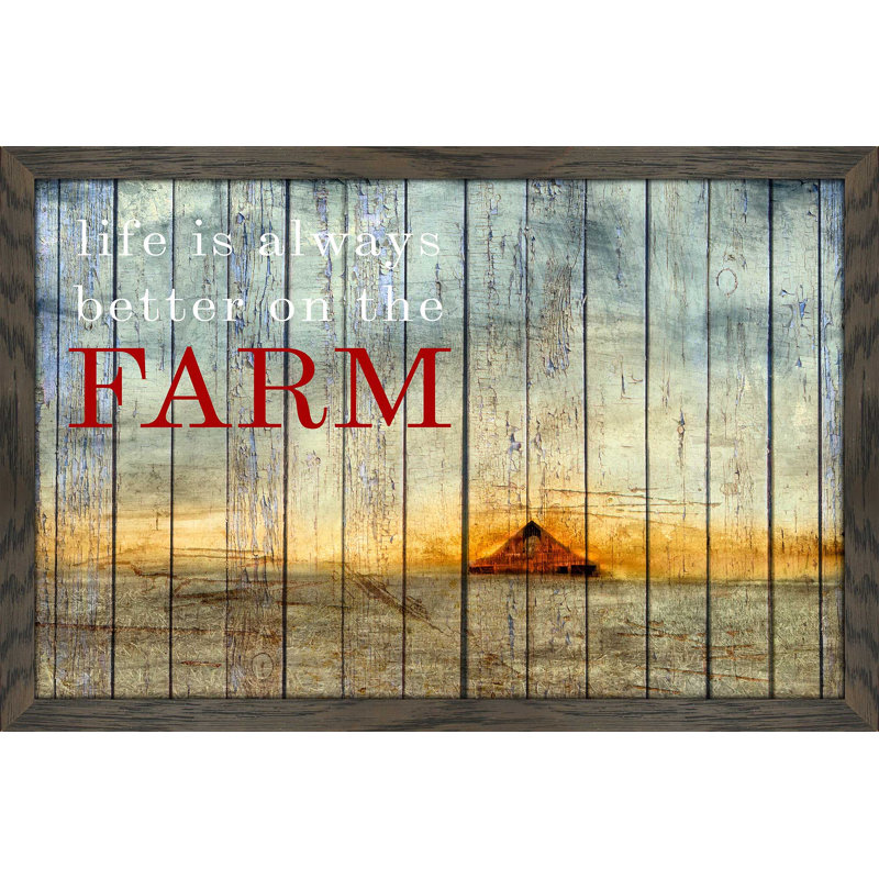 «On The Farm I», impression, H 27,5 po x l 39,5 po x P 0,75 po, Cadre chocolat patiné