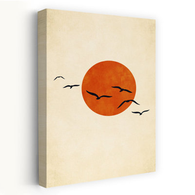 Art contemporain, art contemporain, mouette, oiseau, coucher de soleil