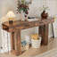 Console de 63 pouces de long, canapé rectangulaire en bois derrière le canapé, table d'entrée de style campagnard pour entrée, couloir, salon-1669012068