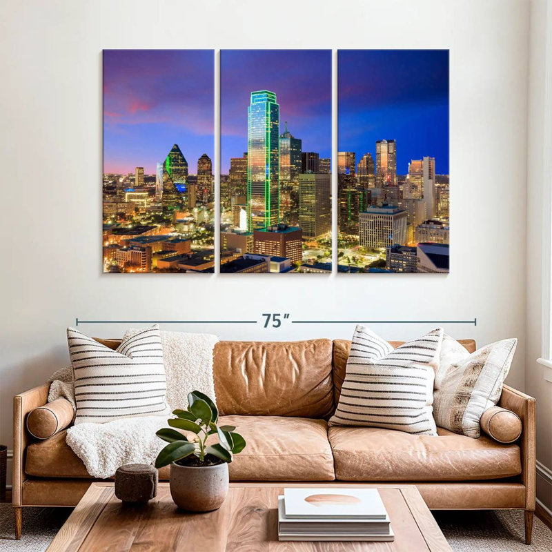 Sireci Dallas Cityscape, 42" H x 65" W
