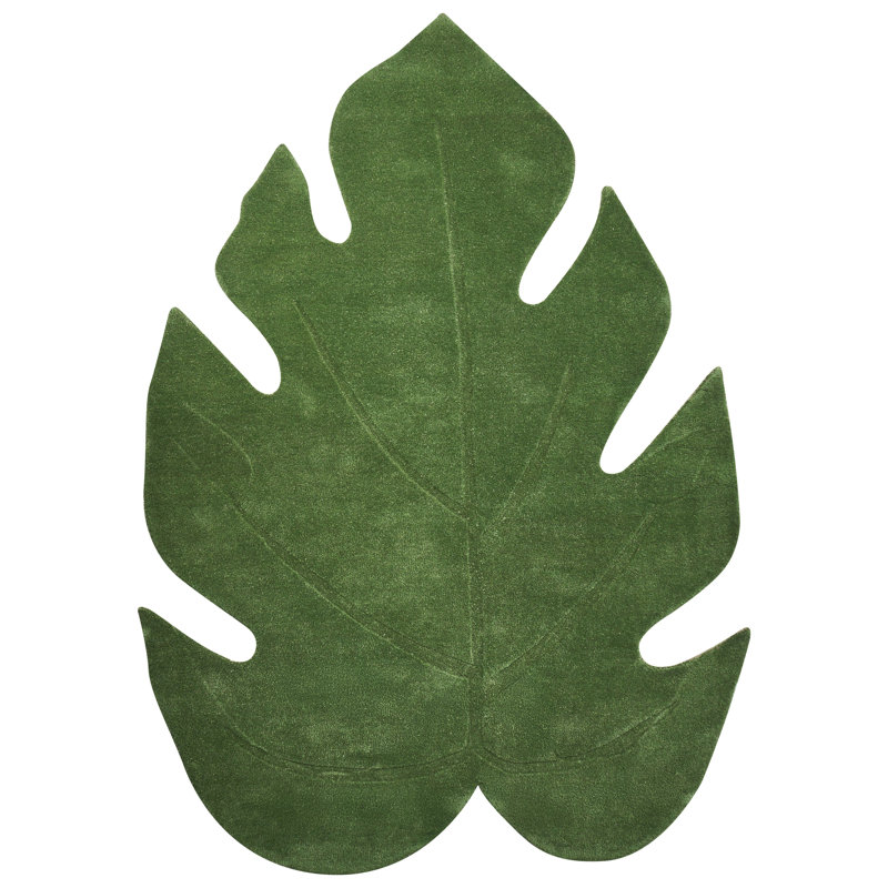 Novelty 160 cm x 230 cm Wool Hand Tufted Area Rug, Green