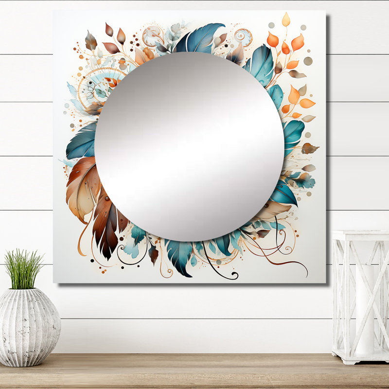 Leshon - Miroir carré abstrait pour décoration murale, 23 po x 23 po