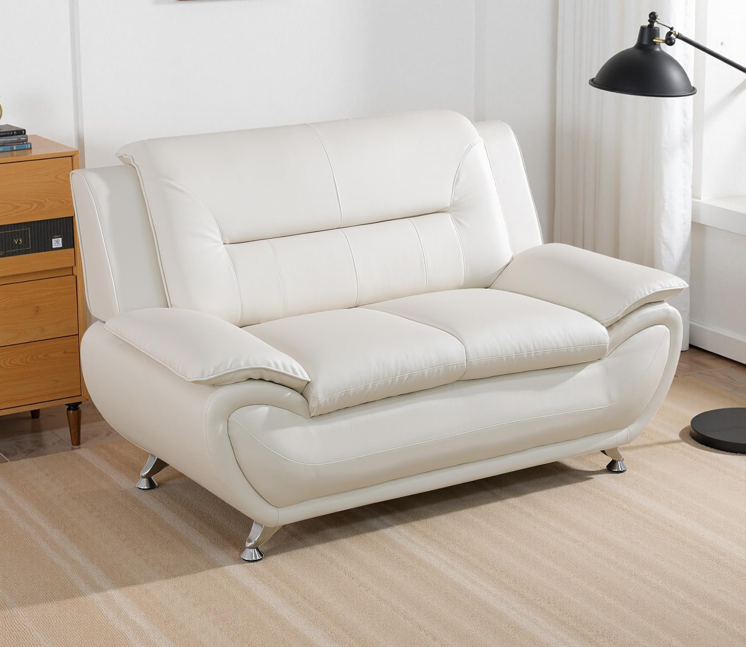 Ebern Designs Faux Leather Loveseat Sofa | Wayfair