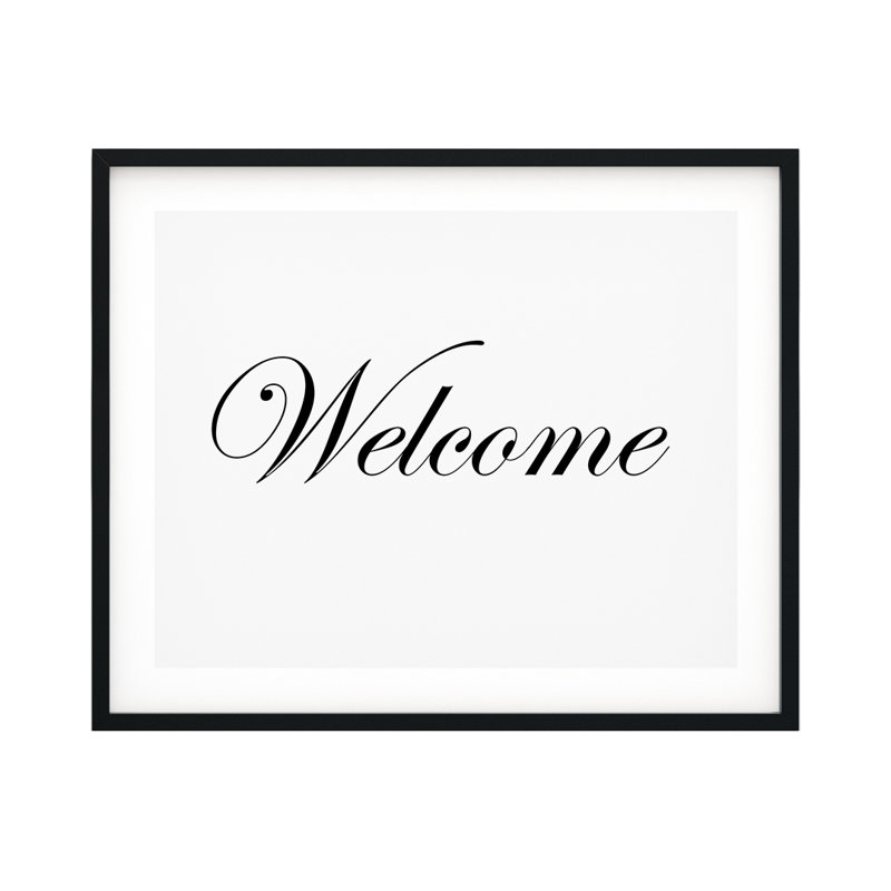 Welcome - reproduction d'art textuel sur papier sans cadre, H 5 po x l 7 po x P 0,01 po