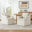 Chaise de salle à manger avec accoudoirs - Beige - Éponge haute densité - Moderne