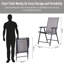 Ensemble de 2 chaises de patio pliantes, de chaises de patio extensibles empilables avec accoudoirs pour la pelouse, le camping, la salle à manger, la plage, la structure en métal, sans assemblage, gris