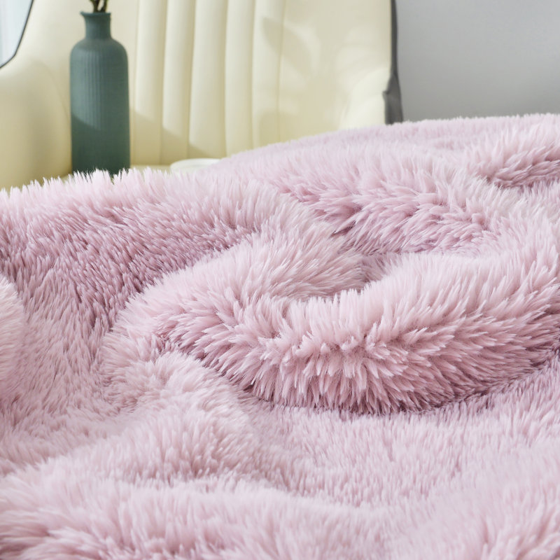 Knitted Throw Blanket, Lavender, 223.5cm W x 274.3cm L