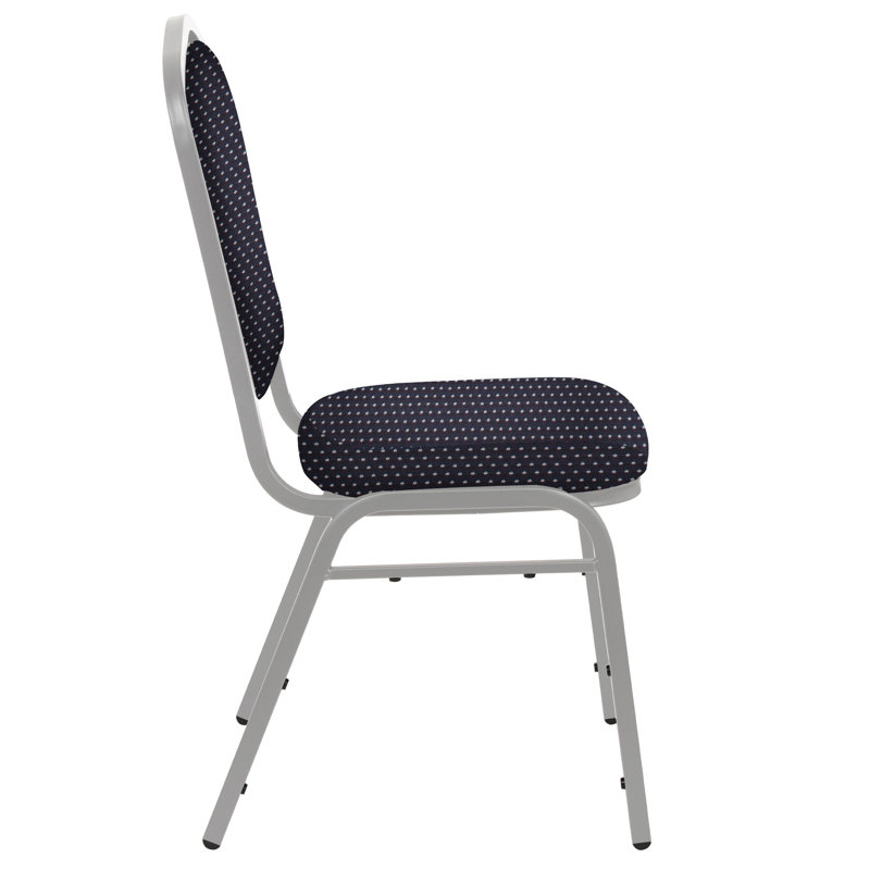 Lila Fabric Stack Chair (2 Pack), Navy, Silver