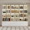 Bibliothèque à 4 niveaux 78,7 po x l 94,5 po avec portes en verre et lumière DEL