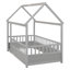 Lit simple en bois avec structure de toit de maison, garde-corps de clôture-28955806-28955805