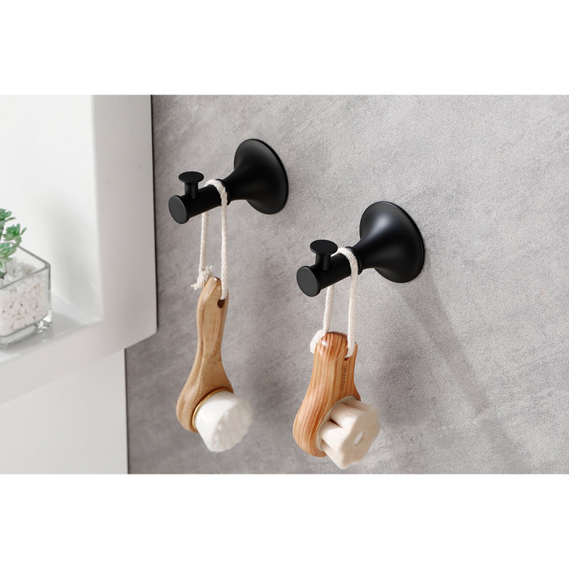 6 Pieces Bathroom Hardware Set Brass Matte Black Wall Mounted Rustproof Scratch Resistant, Matte Black