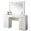 Meuble-lavabo en bois massif avec tiroirs multiples, ampoules de 15 pièces et tabouret non inclus pour la chambre à coucher