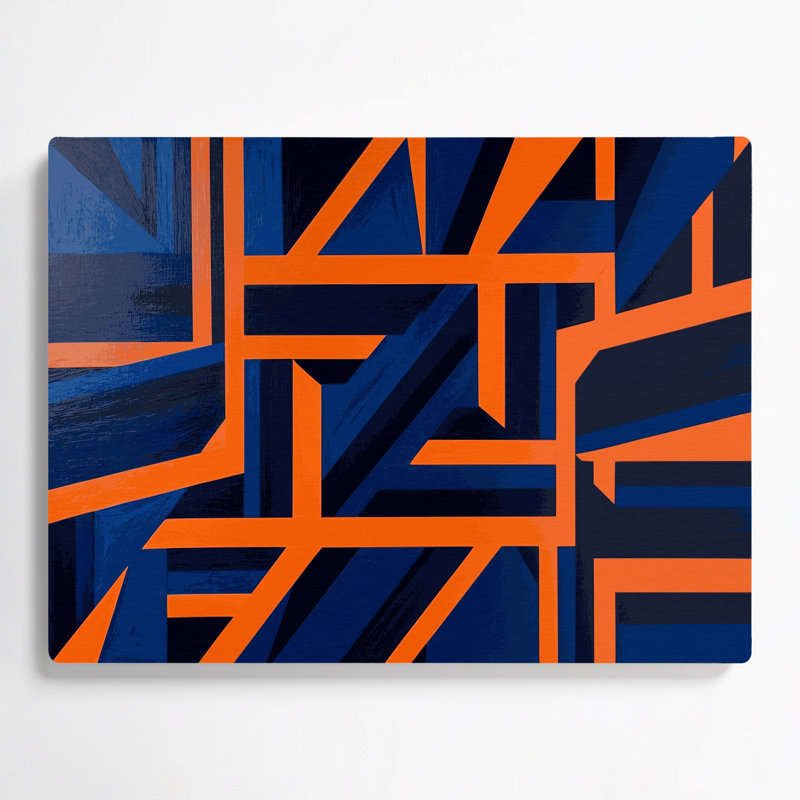 Art mural rigide en métal bleu, H 11 po x l 14 po