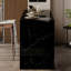 Comptoir de bar / îlot de cuisine 74,8 po en bois fritté noir moderne simple, convient pour la cuisine et le salon-2112865462