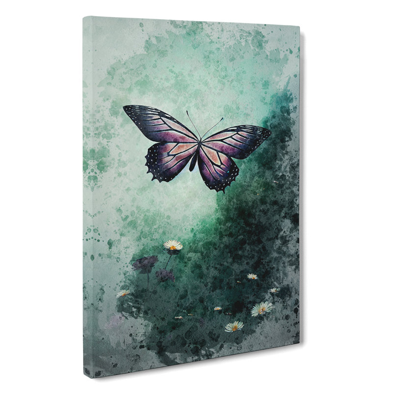 Butterfly In Watercolour No.3 - Painting, Wrapped Canvas, 50cm H x 35cm W x 3cm D, No Matte