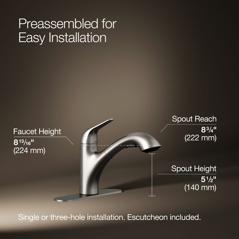 Jolt Single-Handle Pull-Out Kitchen Sink Faucet With Two-Function Sprayhead, Vibrant Stainless