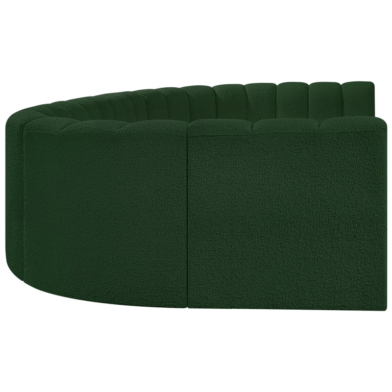 Canapé et méridienne rembourrés Kiriakos, Tissu bouclé vert