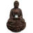 Tabletop Water Fountain- Sitting Buddha Statue with Rolling Glass Ball, Multi-Colored LED Lights, Electric Pump & Soothing Waterfall by Pure Garden