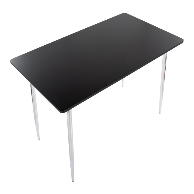 Billiejoe Metal Base Dining Table, Black, Chrome