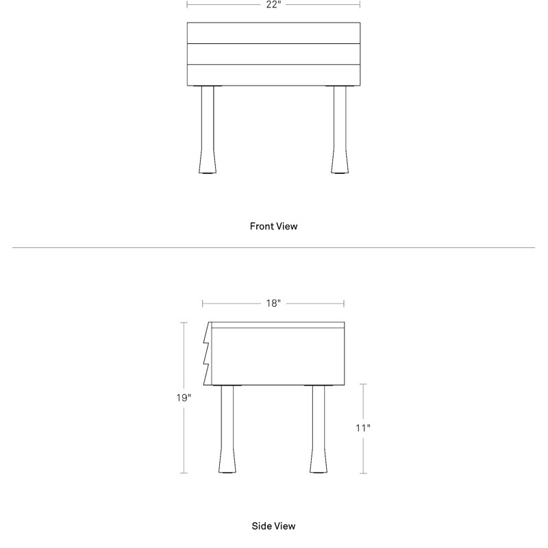 Lap 1 - Drawer Solid Wood Nightstand, Whitewashed Maple / White
