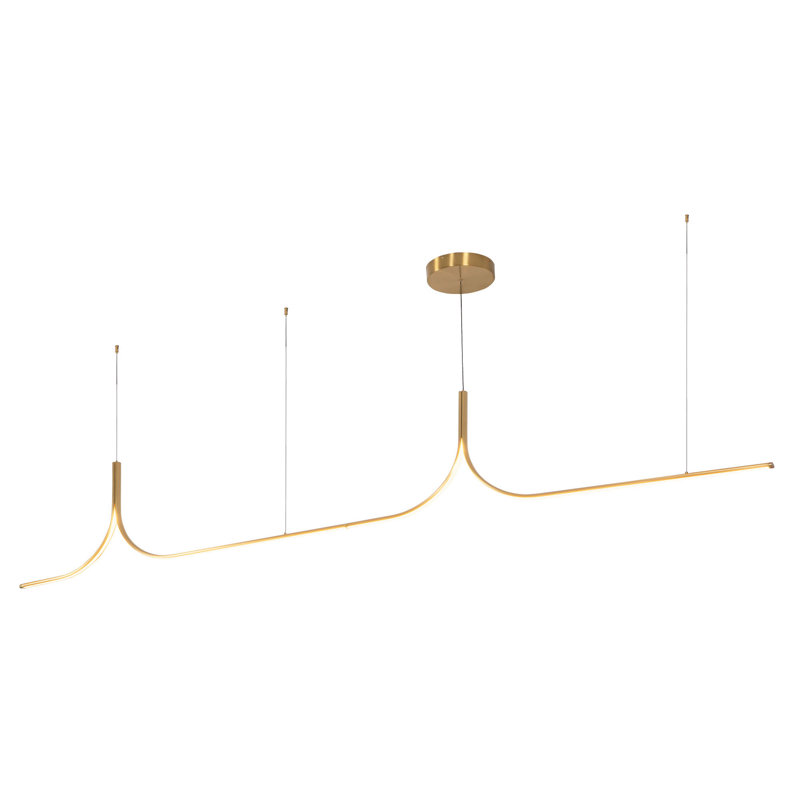 Thread 10-ft Gold dimmable LED Linear Pendant, 10-ft, Brushed Gold-UNV-010