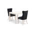 L'ensemble de salle à manger 3 pièces contient une table de salle à manger moderne carrée et 2 chaises Parson rembourrées, lin blanc-1621009847-1621009835
