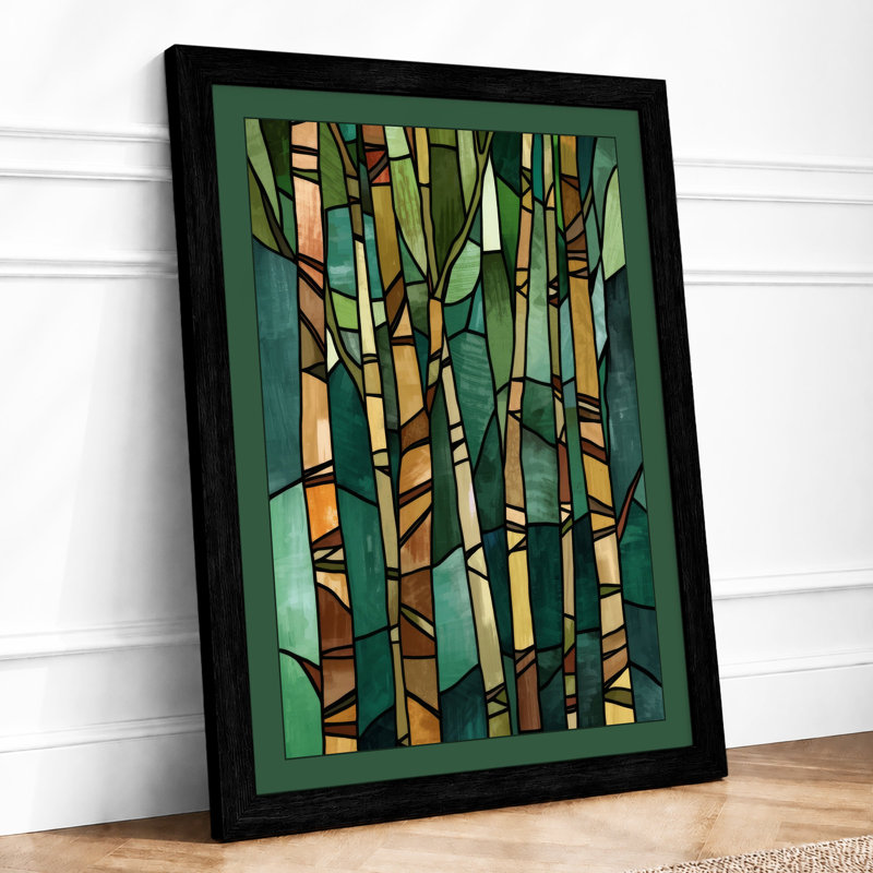 Bamboo Forest Botanical - Framed Print, A3 - 42.0 x 29.7 cm, Black