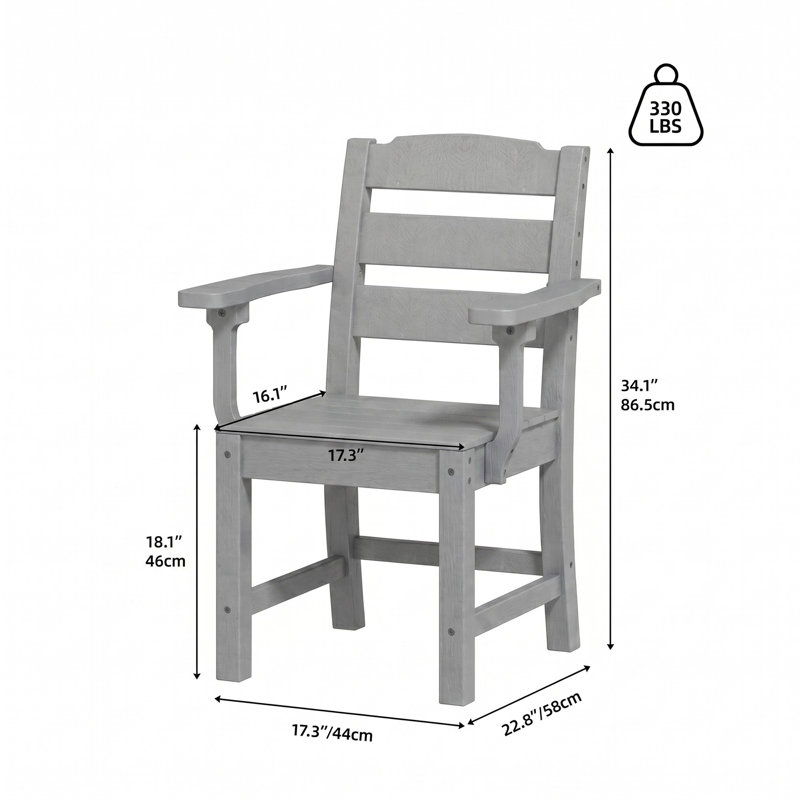 Ensemble de 2 chaises d'extérieur pour l'extérieur, toutes saisons pour terrasse, jardin, cour, bord de piscine, Gris