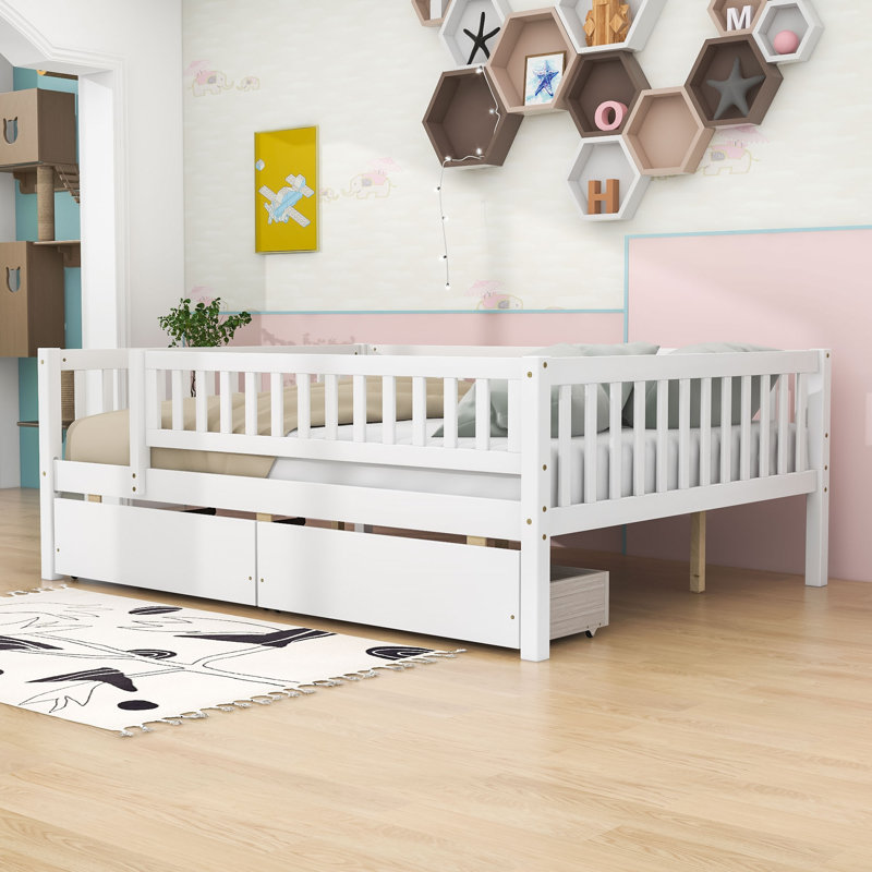 Leeroy Wood Daybed with Two Drawers, Full/Double, White