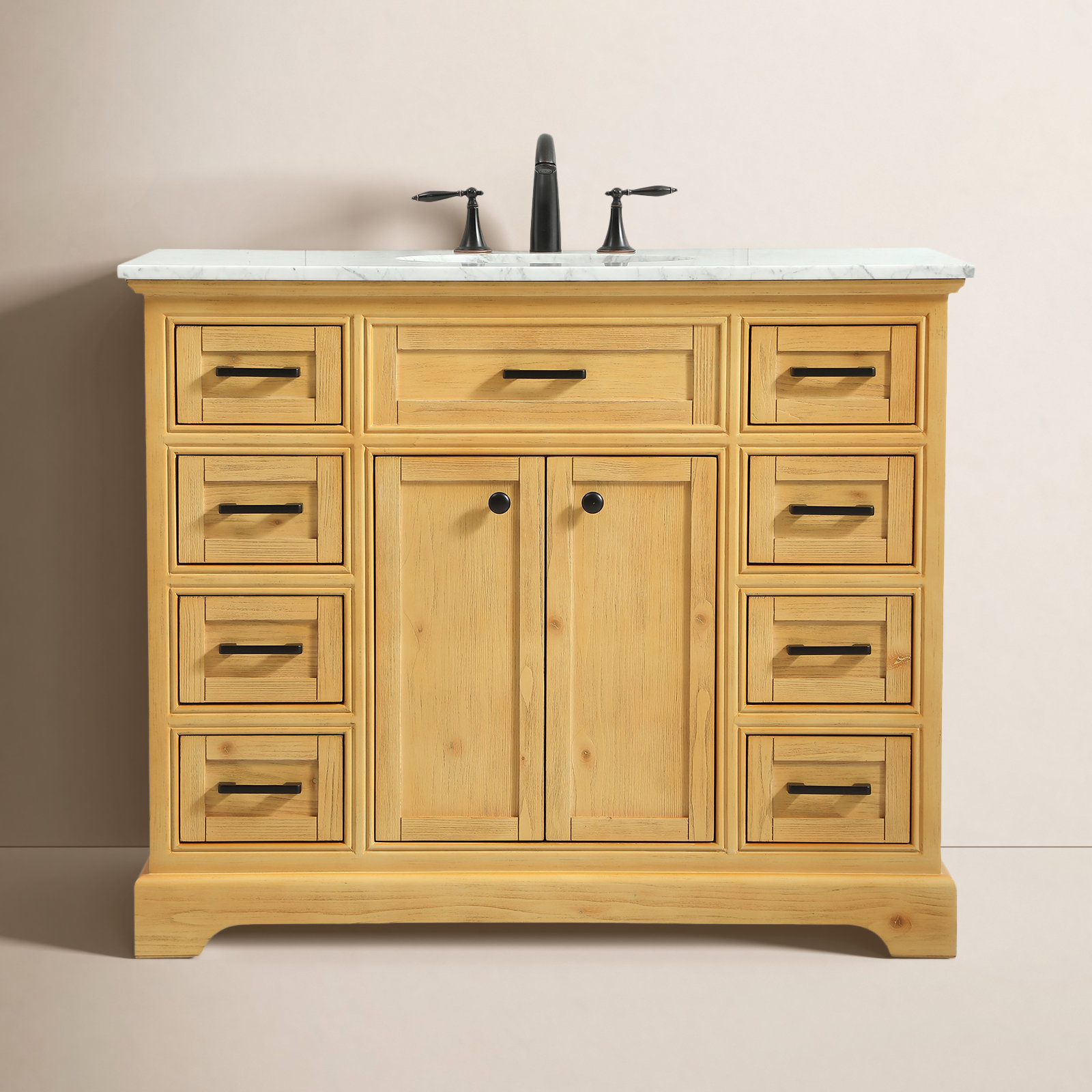 Hermes 42'' Single Bathroom Vanity, Light Brown